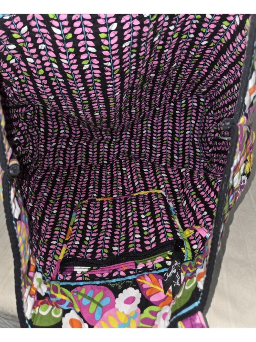Vera Bradley Va Va Bloom Floral Large Tote Bag Purse Flowers Quilted Retired - Picture 7 of 8